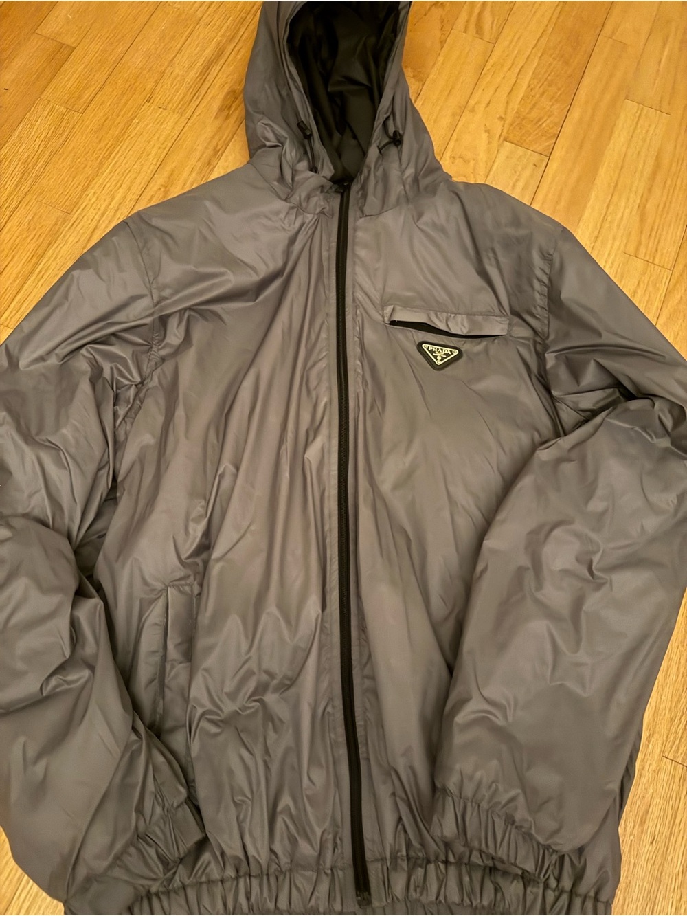 Prada jacket Men's Gray Hooded large slim or medium big - Picture 2 of 13